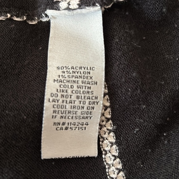 Eliza J Knit Sweater Dress 1XL Midi Black White A Line Long Sleeve Pop Over - Picture 4 of 7